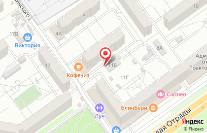 Реклама в подъездах от РА Арт-Лифт в Тракторозаводском районе на карте