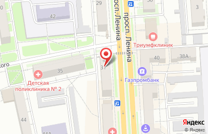 Продуктовый магазин Посылторг на проспекте Ленина на карте