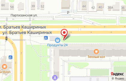 Продуктовый магазин на ул. Братьев Кашириных, 95/1 на карте