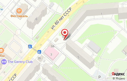 Киоск фастфудной продукции, г. Фрязино на улице 60 лет СССР на карте