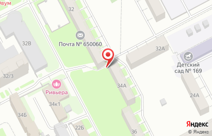 Центр по работе с населением Ленинского района в Кемерово на карте