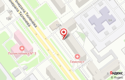 Продуктовый магазин Кудашкино на проспекте Генерала Тюленева на карте