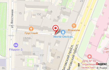 Парикмахерская Две столицы на метро Площадь Восстания на карте