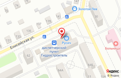 Продовольственный магазин Русич на Енисейской улице на карте