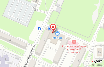 Супермаркет Магнит в Железнодорожном районе на карте