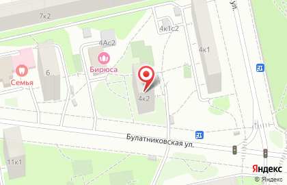 Киоск по продаже цветов, район Бирюлёво Западное на Булатниковской улице на карте