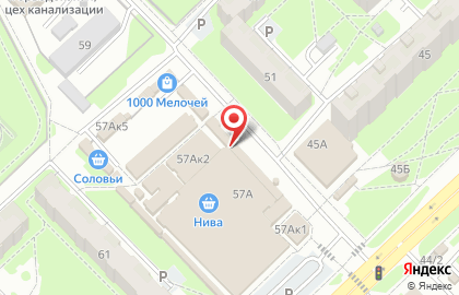 Магазин продуктов Мясной Дом на Коммунальной улице, 57а на карте