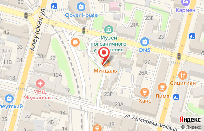 Кафе-бар Миндаль на улице Адмирала Фокина на карте