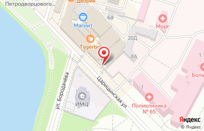 Киоск по продаже печатной продукции Полюс в Петродворцовом районе на карте