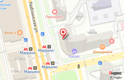Банкомат ПСБ на метро Марьино на карте
