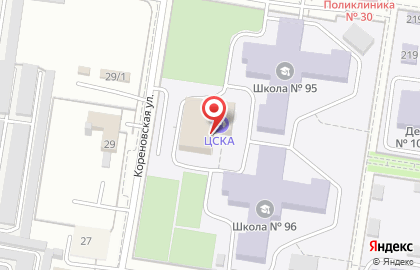 Центральный спортивный клуб армии на Кореновской улице на карте