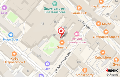 Отель Островский в Казани на карте