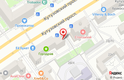 Сервис доставки продуктов Яндекс.Лавка на Кутузовском проспекте на карте