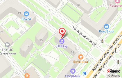 Агентство недвижимости Хамовники на 3-й Фрунзенской улице на карте