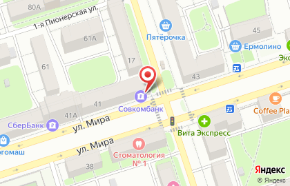 Банкомат Восточный на улице Мира на карте