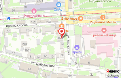 Клиника Эскулап на улице Малыгина на карте