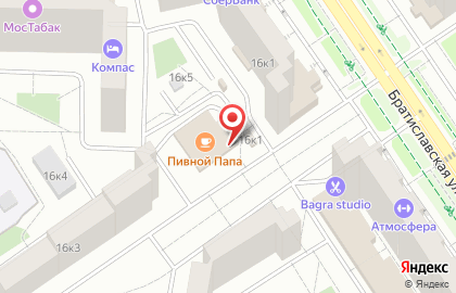 Супермаркет Пятёрочка на Братиславской улице, 16 к 2 на карте