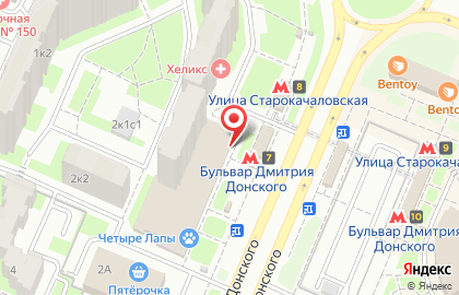 Лабораторная служба Хеликс на бульваре Дмитрия Донского на карте