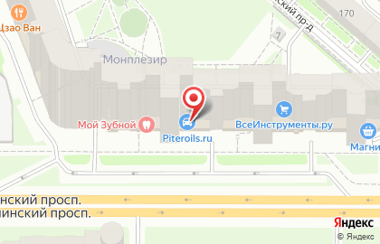 Автомагазин Piteroils.ru на проспекте Ветеранов на карте