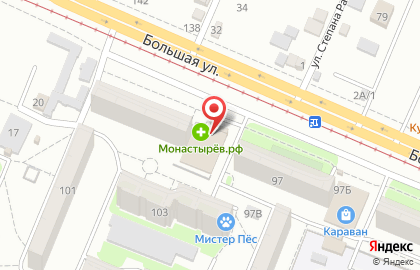 Аптека Монастырёв.рф в Железнодорожном районе на карте
