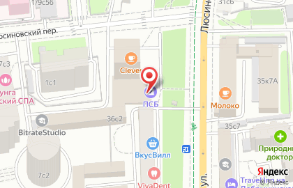 Банк ПСБ на Люсиновской улице на карте