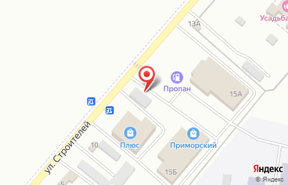 Магазин строительно-отделочных материалов на улице Строителей на карте