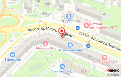 Магазин цветов во Владивостоке на карте