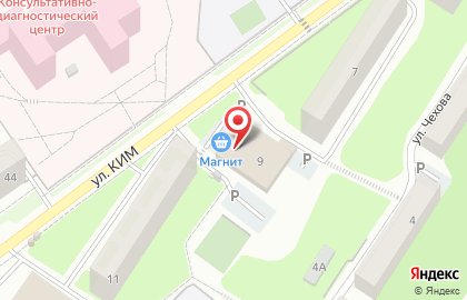 Супермаркет Магнит у дома в Мотовилихинском районе на карте