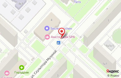 Киоск печатной продукции Логос-м2 на улице Скульптора Мухиной на карте