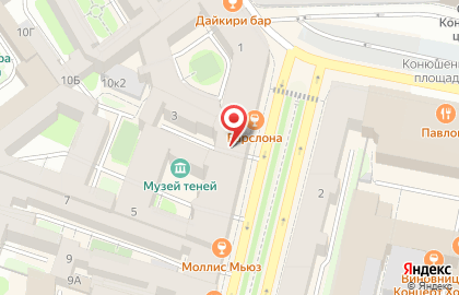 Кофейня YAGODA на Большой Конюшенной улице на карте