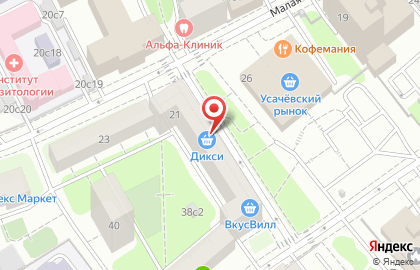 Супермаркет ДИКСИ на Малой Пироговской улице на карте