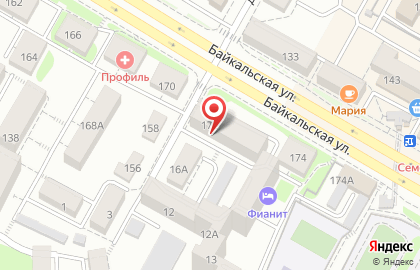 Ресторан Веселый Роджер на Байкальской улице на карте