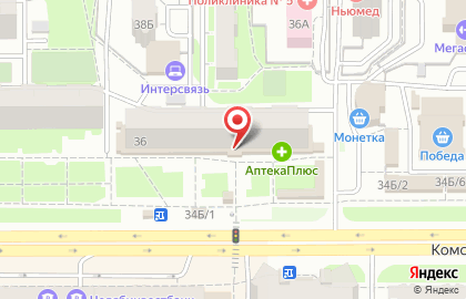 Банкомат Банк Русский Стандарт, представительство в г. Челябинске на Комсомольском проспекте на карте