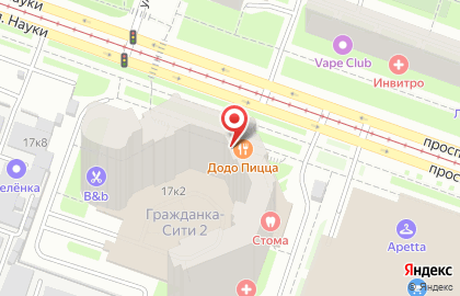 Пиццерия Додо Пицца в Калининском районе на карте