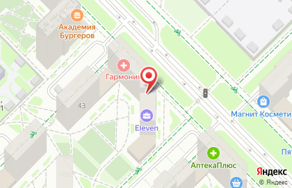 Медицинский центр Гармония на улице Академика Парина на карте