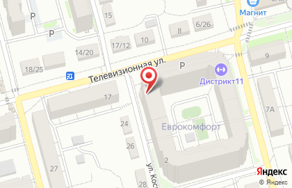 Универсам Пятёрочка на Телевизионной улице на карте