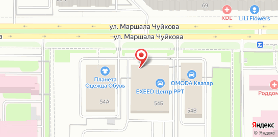 Официальный дилер NISSAN Автоцентр РРТ на улице Маршала Чуйкова на карте