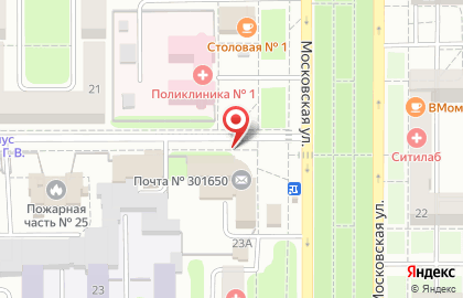 Киоск по продаже хлебобулочных изделий на Московской улице на карте