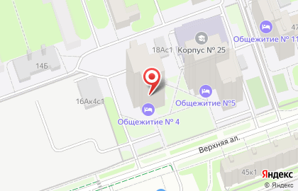 Общежитие на Лиственничной аллее на карте