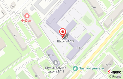 Средняя общеобразовательная школа №9 на Советской улице на карте