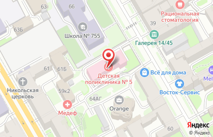 Городская поликлиника №3 Детское поликлиническое отделение №5 в Санкт-Петербурге на карте