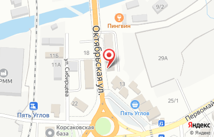 Фирменный магазин морепродуктов Янтарное на Октябрьской улице на карте
