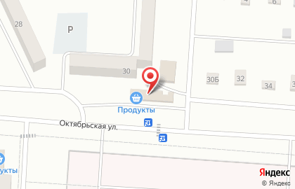 Продовольственный магазин на Октябрьской улице на карте