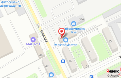 Магазин электротоваров Электромастер на улице Чкалова на карте