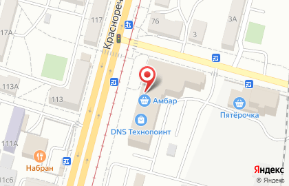 Магазин-склад цифровой и бытовой техники DNS Technopoint на Краснореченской улице на карте
