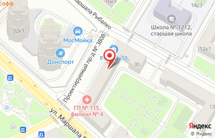 Северо-западного АО на Октябрьском поле на улице Маршала Бирюзова на карте