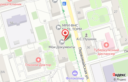 Центр государственных услуг Мои документы на Первомайской улице в Долгопрудном на карте