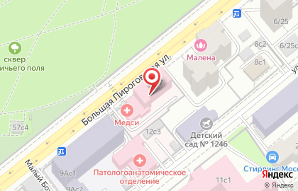 Детская клиника МЕДСИ на Пироговской на карте