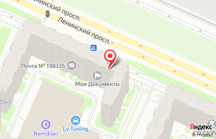 Многофункциональный центр предоставления государственных услуг Красносельского района на проспекте Ветеранов на карте