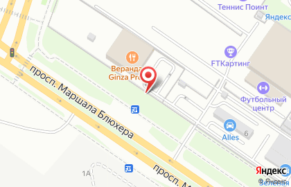 Шинный центр Зеленая Шина на проспекте Маршала Блюхера на карте